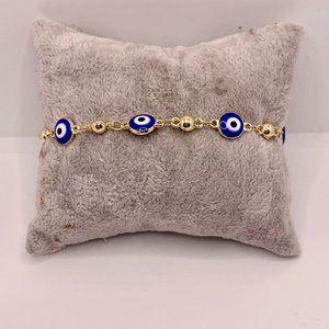 Evil eye Bracelet, Blue bracelet, Gold Filled